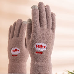 Women's Solid Warm Winter Knitted Gloves