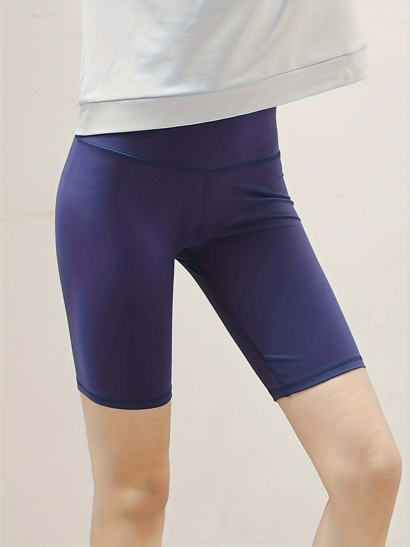 High Waist Tight Stretchy Yoga Pants Above Knee Light Weight