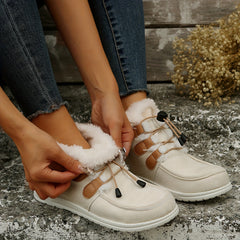 Women's Non-slip Thickened Snow Boots Lace Up Warm Snow Sneakers