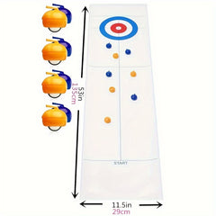Tabletop Curling Game Shuffleboard Pucks With 16 Rollers