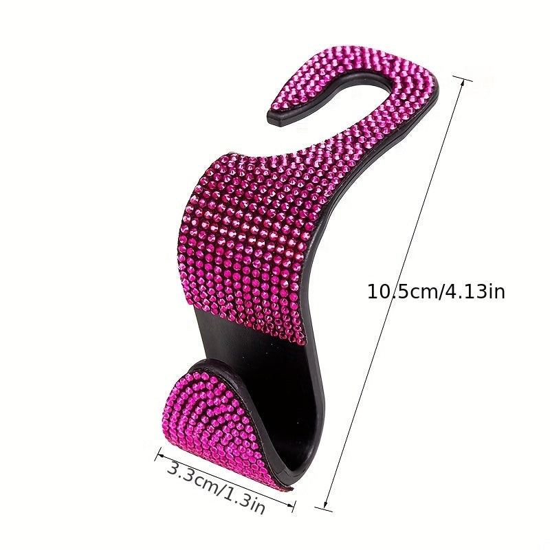 Multifunction Portable Rhinestone Car Seat Back Hook Headrest Storage Holder