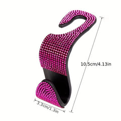 Multifunction Portable Rhinestone Car Seat Back Hook Headrest Storage Holder
