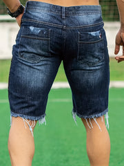 Men's Ripped Denim Shorts