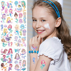 10pcs Mermaid Glitter Waterproof Tattoo Sticker for Kids