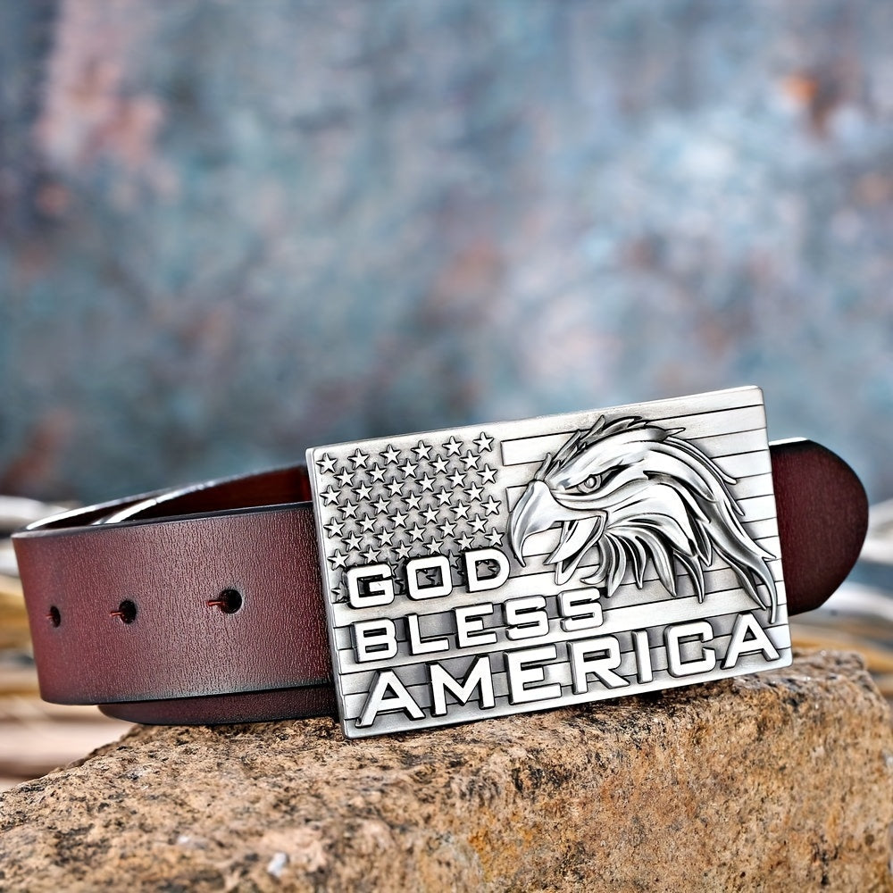 Eagle American Flag Men's Belt Buckle