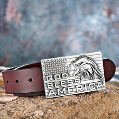 Eagle American Flag Men's Belt Buckle