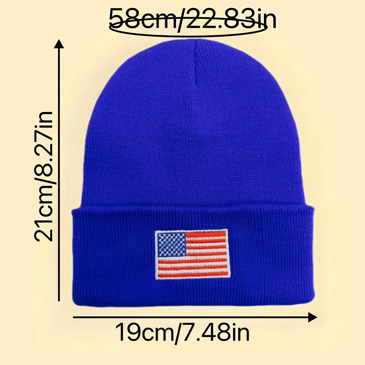 American Flag Embroidered Knitted Hat for Men and Women