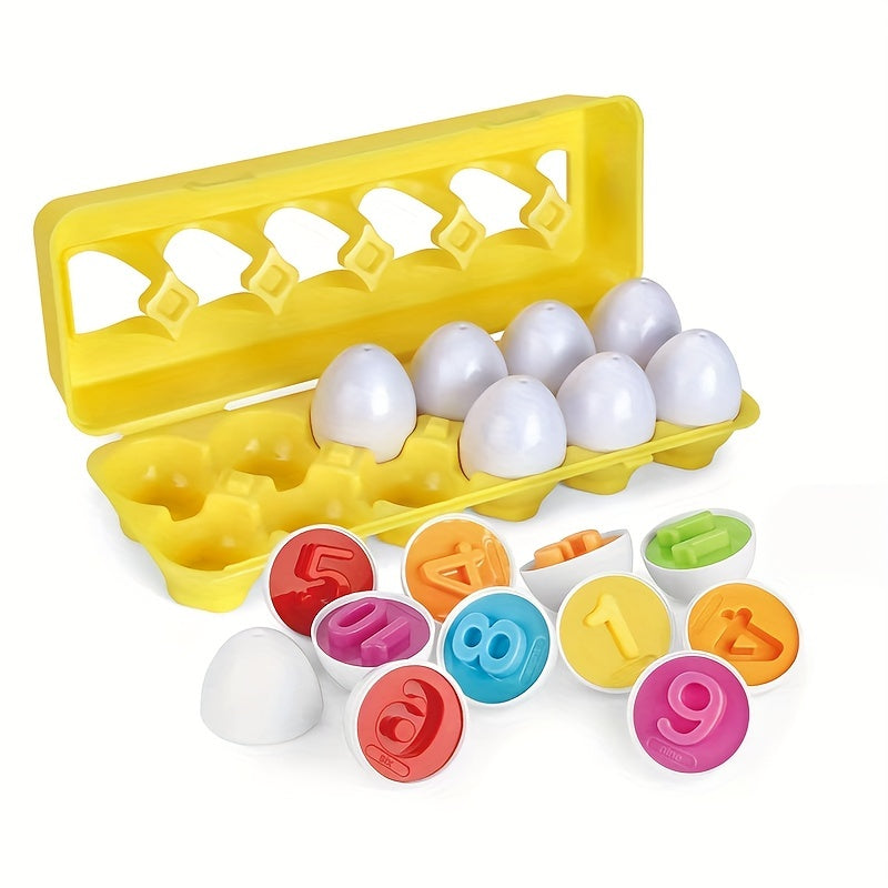 Children's Puzzle Veggie Fruit Egg Matching Geometric Shape Number Matching