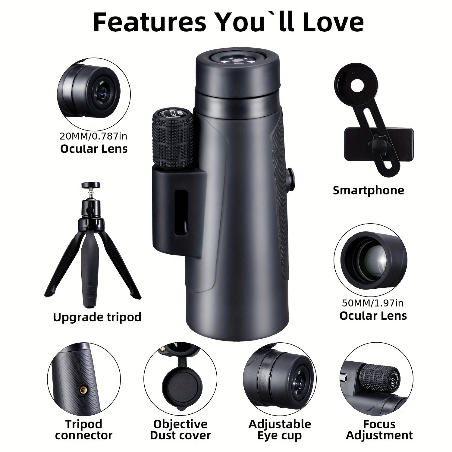 High-Powered Monocular Telescope for Outdoor Activities
