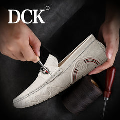 Men's Textured Moccasin Loafer Shoes Non-slip Slip-On Shoes