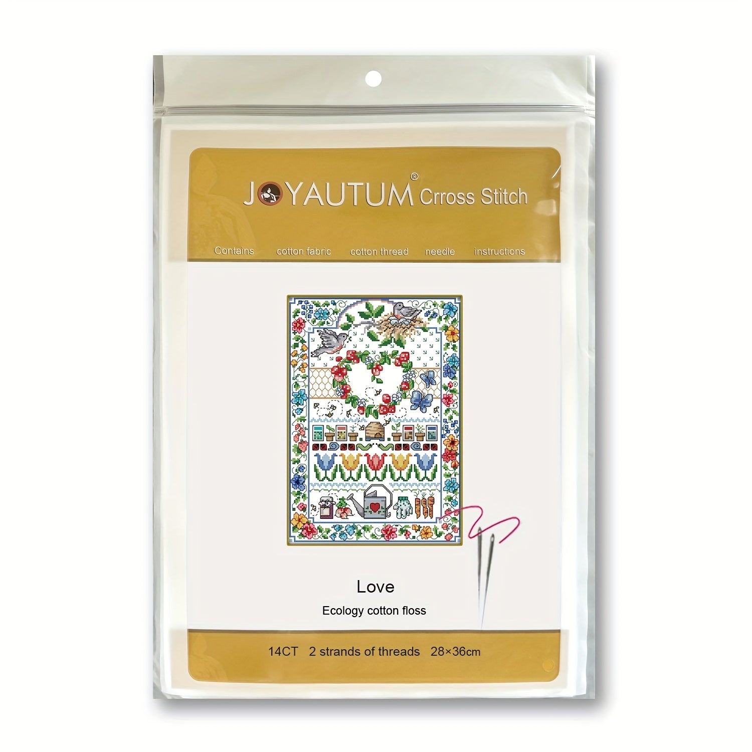 DIY Cross Stitch Love Flower Decoration Painting Embroidery