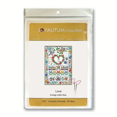 DIY Cross Stitch Love Flower Decoration Painting Embroidery