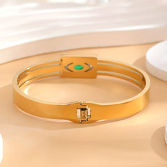24K Gold Plated Devil's Eye Snap Bracelet 28inch