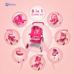 Anivia Doll Bed Furniture 2 Function Toy Doll Bed and Doll Swings