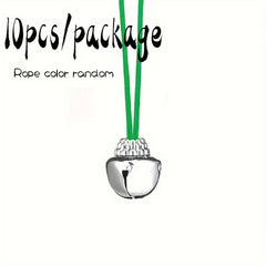 10pcs Christmas Bell Necklace Holiday Party Necklace Decoration