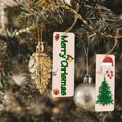 Wooden Bookmarks Wood Pendant Blank DIY Christmas Wedding Hemp Rope