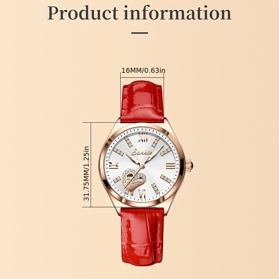 LIGE Girl's Love Dial Youth Gift Watch Life Waterproof Female Student
