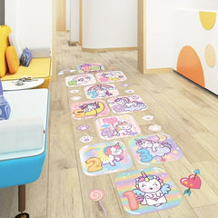 2pcs Cartoon Number Floor Sticker Self Adhesive Waterproof Room Decor