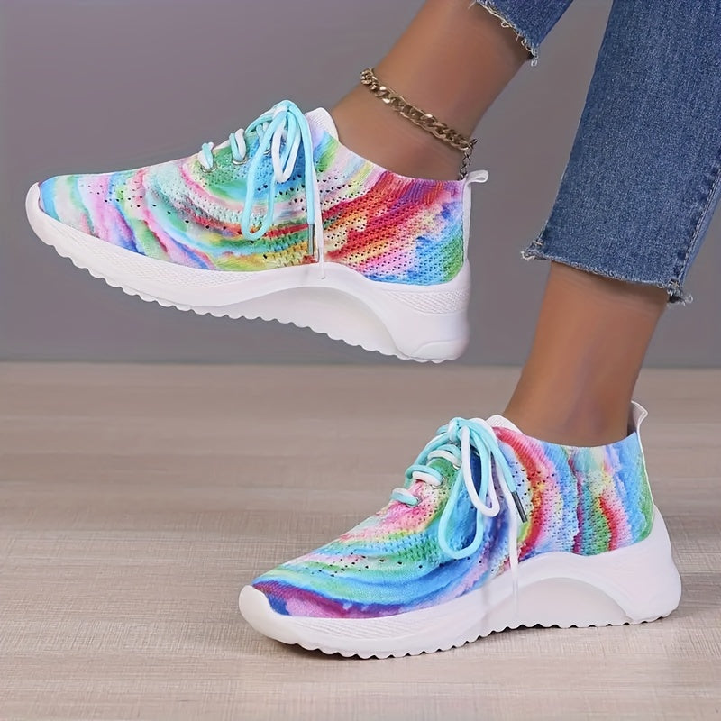 Women's Colorful Knit Sneakers Lightweight Running Shoes