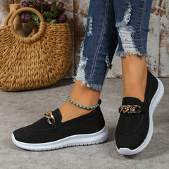 Women's Chain Decor Slip On Sneakers Outdoor Shoes