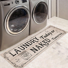 Laundry Room Runner Rug Non Slip Floor Mat Wooden Board Letter Hallway Entry Rug