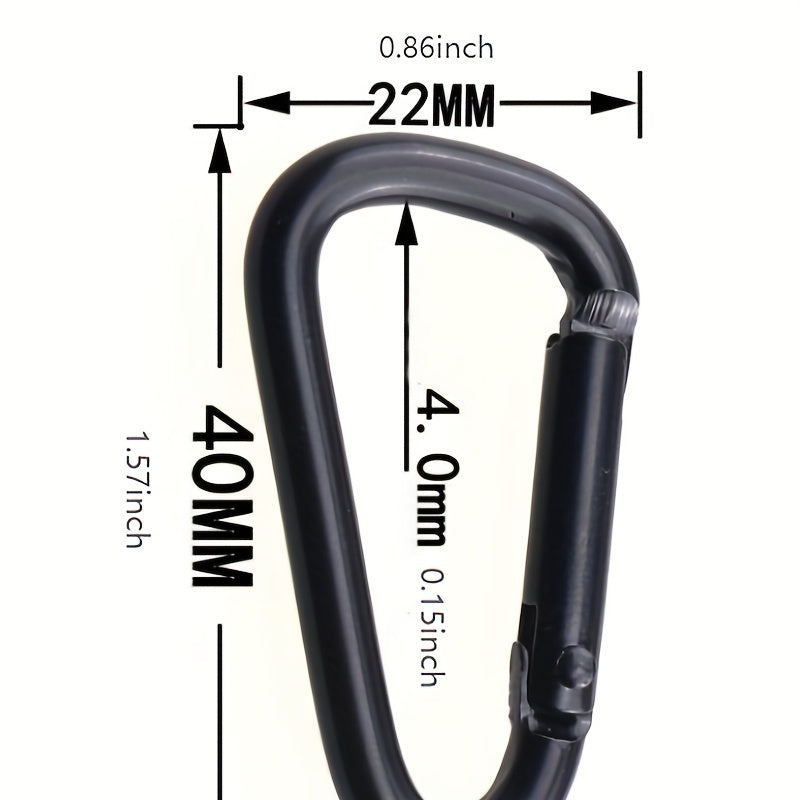 10pcs Aluminum Carabiners Bottle Keychain Hanging Buckle