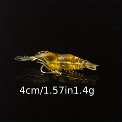 10pc Shrimp Lure Set for Bass Fishing with Simulation Soft Prawn Bait and Hooks