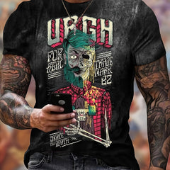Zombie Pattern Print Men's Short Sleeve T-shirt Graphic Tee