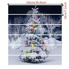 6pcs Christmas Stairs Stickers 99 X 17 Self Adhesive Santa Claus Decor