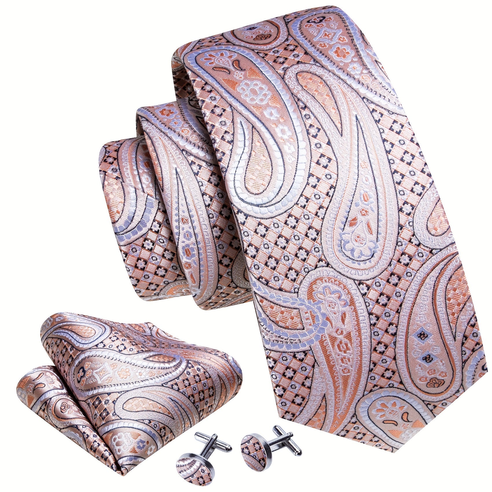 Barry Wang Paisley Floral Necktie Set