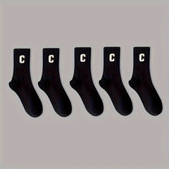 5 Pairs Breathable Comfortable Socks Spring Autumn Socks