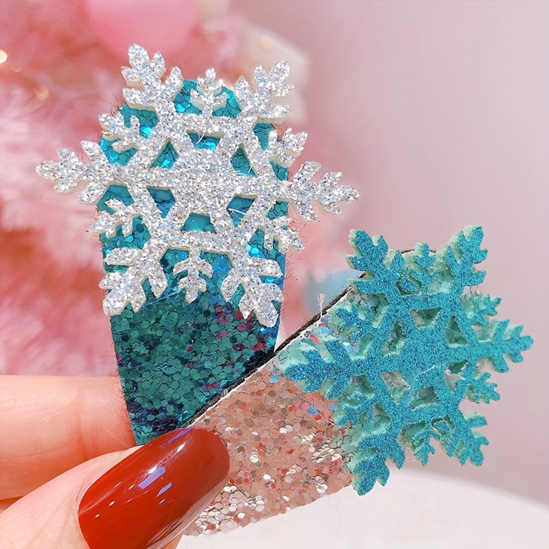 30pcs Christmas Glitter Snowflake Ornament Patch Set