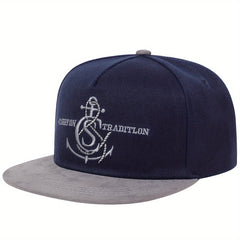 Anchor Embroidery Snapback Hat Hip Hop Baseball Cap Navy Adjustable