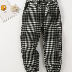Toddler Boys Plaid Pattern Casual Pants