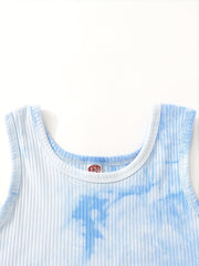 2pcs Girls Tie Dye Tank Top & Pants Set Summer Kids Clothes