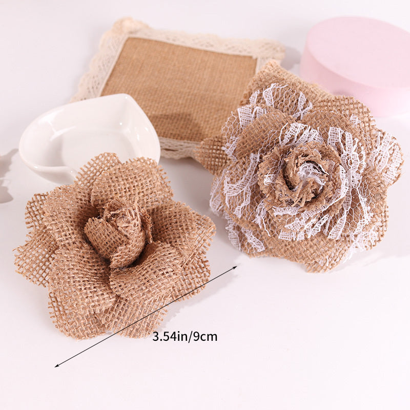 European American Sackcloth Flowers Christmas Wedding Party Shoe Hat Flower