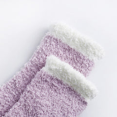 4 Pairs Thick Fuzzy Socks Soft Warm Fluffy Floor Socks Women's Stockings