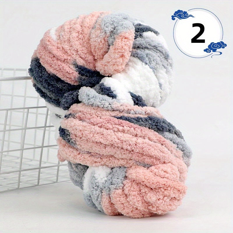 Soft Chunky Chenille Yarn for DIY Knitting, Crocheting - 250g Skein