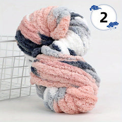 Soft Chunky Chenille Yarn for DIY Knitting, Crocheting - 250g Skein