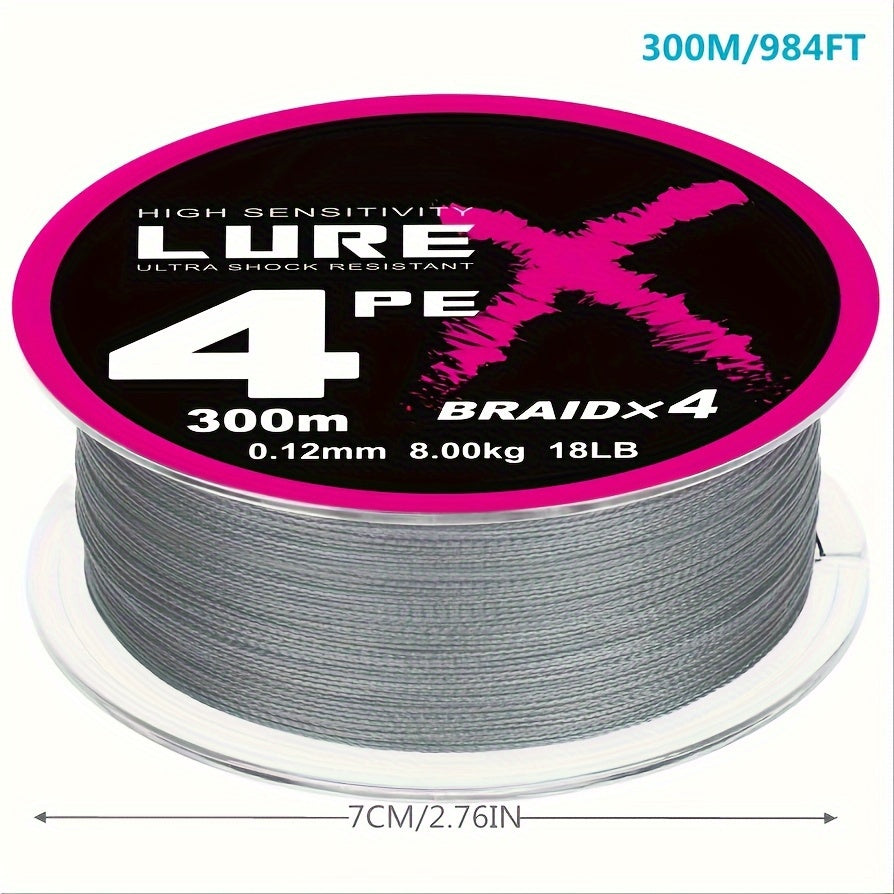 300m 328yds 4 Strands Grey Nylon Fishing Line