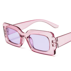 Retro Square Frame Sunglasses Colorful Hip Hop Glasses