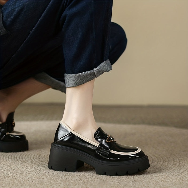 Women's Platform Loafers Slip On Walking Shoes
