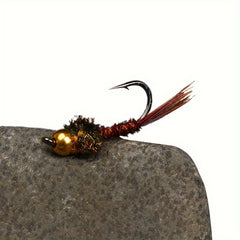 16pcs Bead Head Pheasant Tail Nymph Fly Trout Fishing Lure Sinking Fly