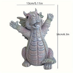 Dragon Meditated Resin Garden Statue Yard Art Decoration