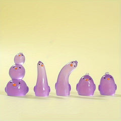 5pcs Luminous Chicken Decoration Resin Micro Landscape Ornament DIY Funny