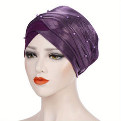 Stylish Turban Cap Ramadan Bling Headwrap Head Scarf Bonnet Beanies