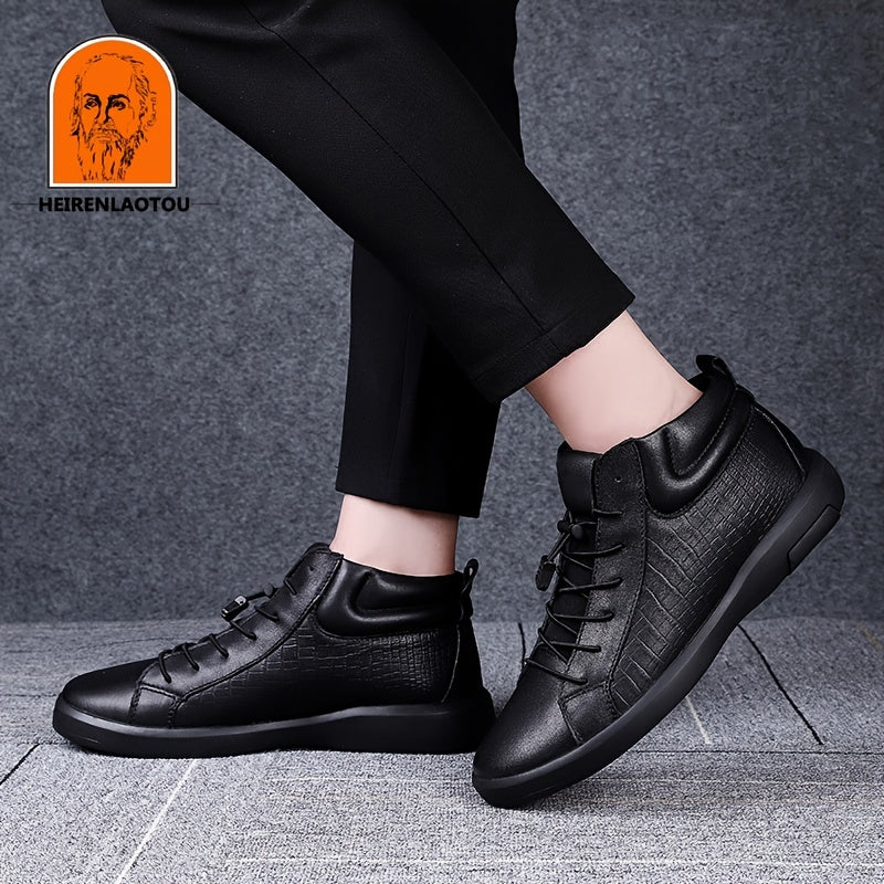Men's No Tie Ankle Boots Casual Walking Shoes