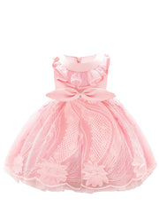 Girls Mesh Princess Dress Formal Dress For Wedding Flower Kids Christmas