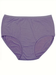 3 Pack Plus Size Basic Underwear Set Women's Plus Solid Panty