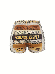 Leopard Print Skinny Shorts Women's Casual Shorts
